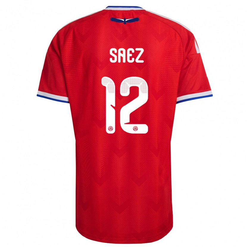 Danxen Hombre Camiseta Chile Ignacio Sáez #12 Rojo Blanco Azul 1ª Equipación 26-28 La Camisa