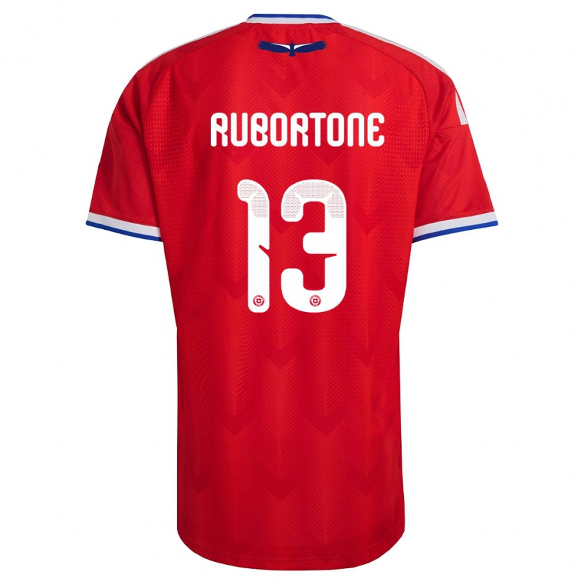 Danxen Hombre Camiseta Chile Giovanni Rubortone #13 Rojo Blanco Azul 1ª Equipación 26-28 La Camisa