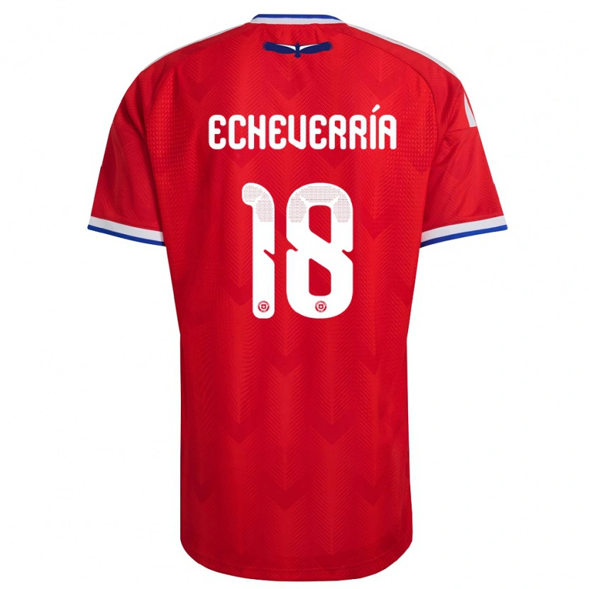 Danxen Hombre Camiseta Chile Rodrigo Echeverría #18 Rojo Blanco Azul 1ª Equipación 26-28 La Camisa