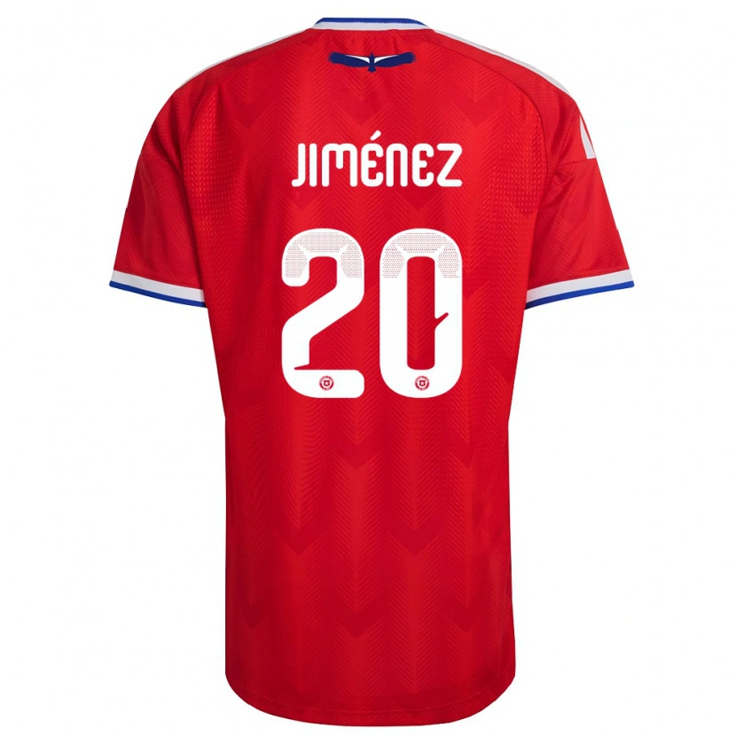 Danxen Hombre Camiseta Chile Martín Jiménez #20 Rojo Blanco Azul 1ª Equipación 26-28 La Camisa