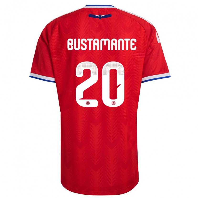 Danxen Hombre Camiseta Chile Paloma Bustamante #20 Rojo Blanco Azul 1ª Equipación 26-28 La Camisa