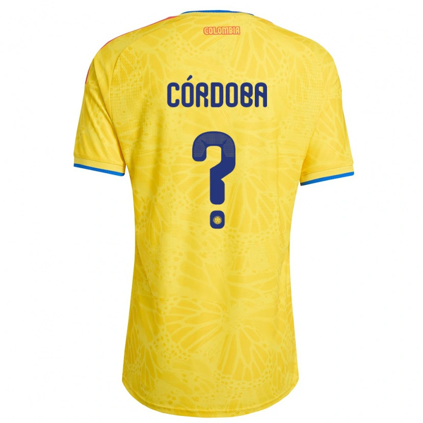 Danxen Hombre Camiseta Colombia Juan Córdoba #0 Amarillo Azul Rojo 1ª Equipación 26-28 La Camisa