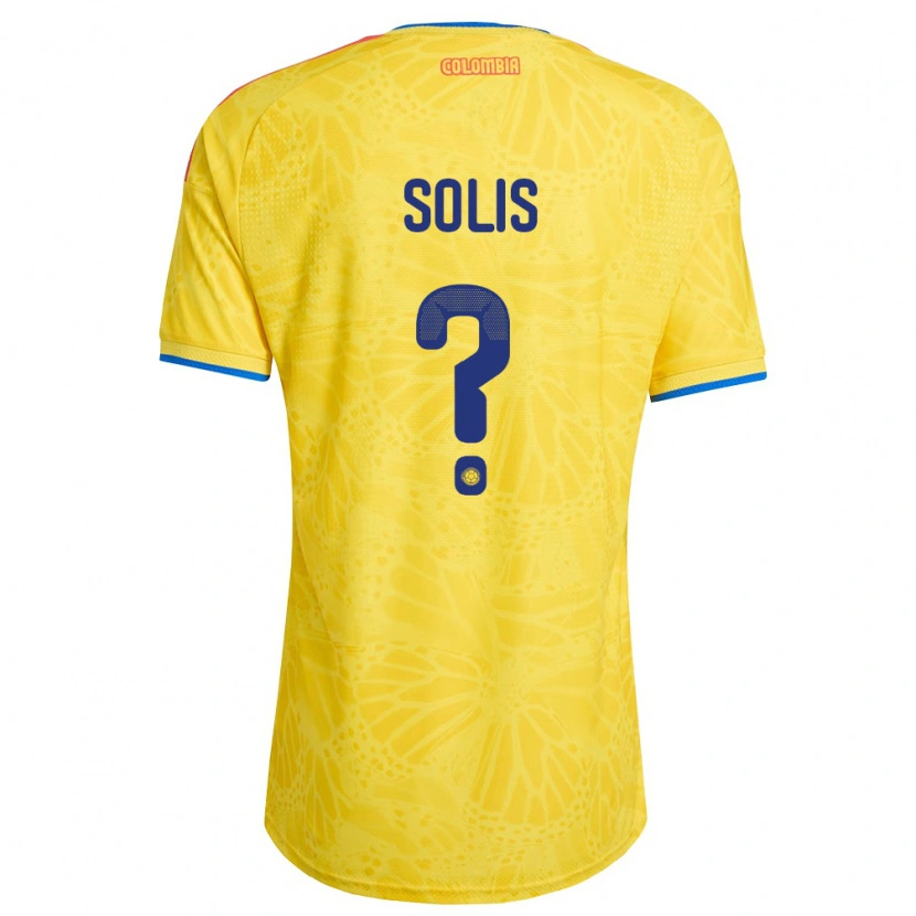 Danxen Hombre Camiseta Colombia Juan Solís #0 Amarillo Azul Rojo 1ª Equipación 26-28 La Camisa