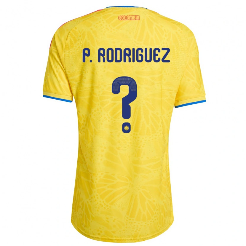 Danxen Hombre Camiseta Colombia Pedro Rodríguez #0 Amarillo Azul Rojo 1ª Equipación 26-28 La Camisa