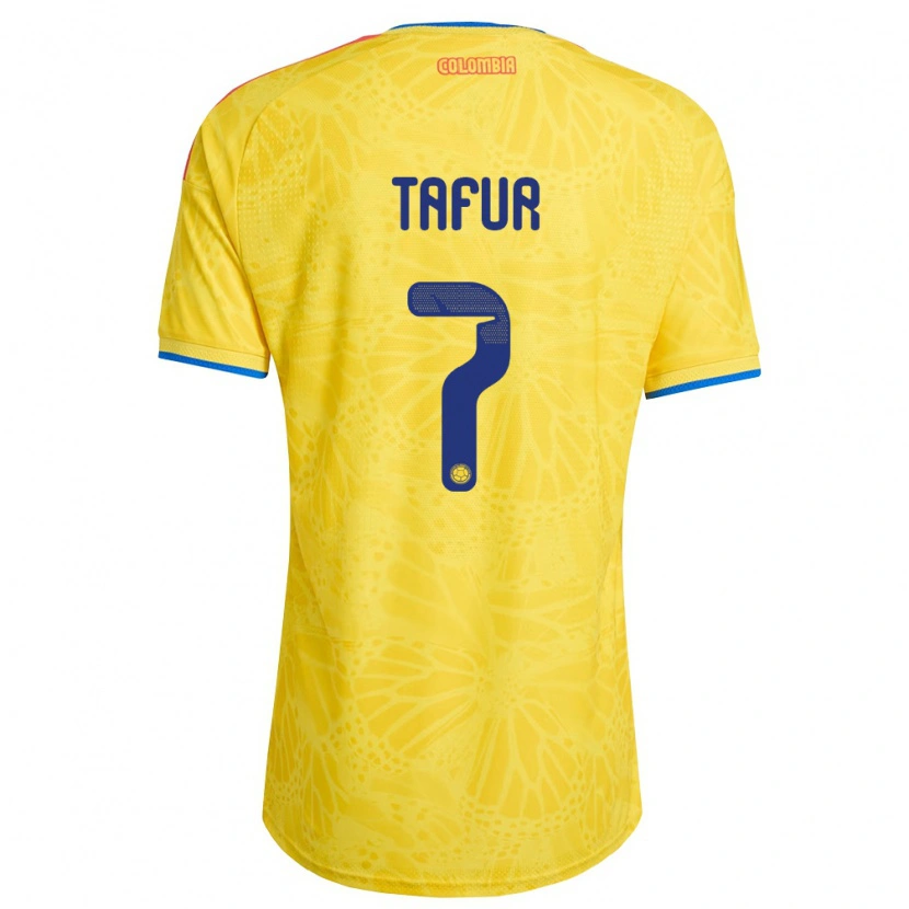 Danxen Hombre Camiseta Colombia Luis Tafur #7 Amarillo Azul Rojo 1ª Equipación 26-28 La Camisa