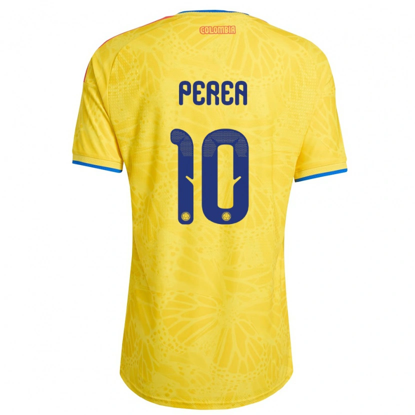 Danxen Hombre Camiseta Colombia Óscar Perea #10 Amarillo Azul Rojo 1ª Equipación 26-28 La Camisa