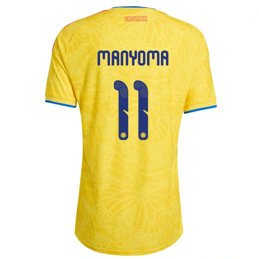 Danxen Hombre Camiseta Colombia Alexis Manyoma #11 Amarillo Azul Rojo 1ª Equipación 26-28 La Camisa