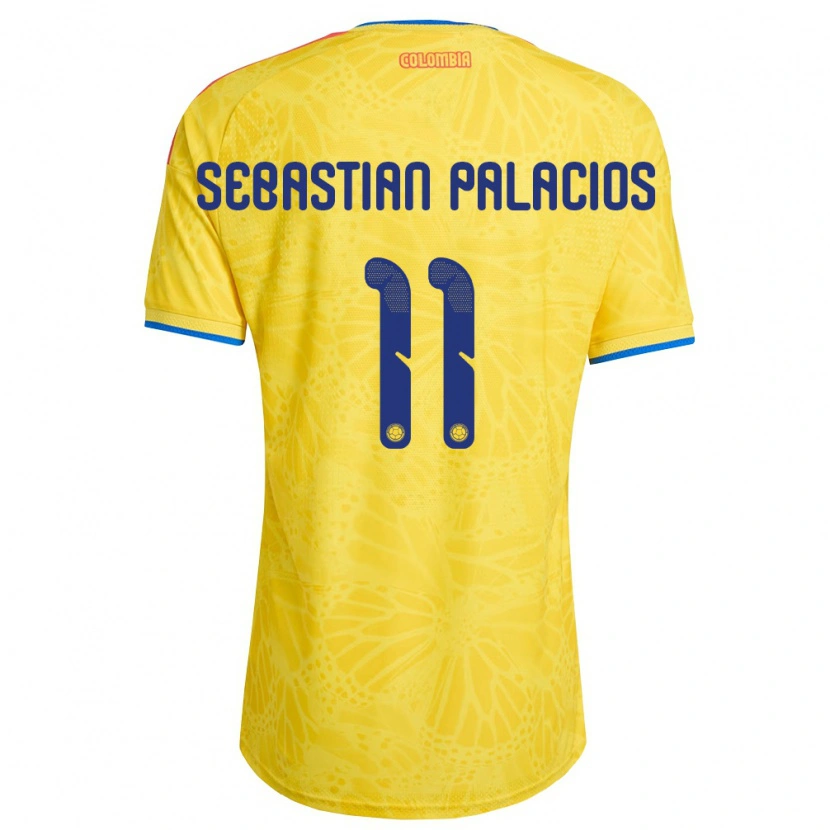 Danxen Hombre Camiseta Colombia Juan Sebastián Palacios #11 Amarillo Azul Rojo 1ª Equipación 26-28 La Camisa