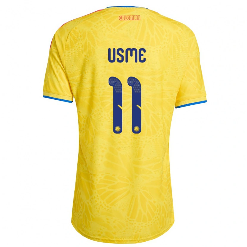 Danxen Hombre Camiseta Colombia Catalina Usme #11 Amarillo Azul Rojo 1ª Equipación 26-28 La Camisa