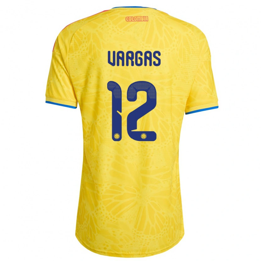 Danxen Hombre Camiseta Colombia Camilo Vargas #12 Amarillo Azul Rojo 1ª Equipación 26-28 La Camisa