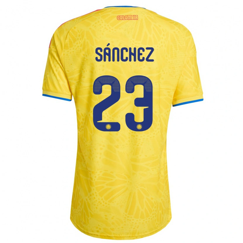 Danxen Hombre Camiseta Colombia Davinson Sánchez #23 Amarillo Azul Rojo 1ª Equipación 26-28 La Camisa