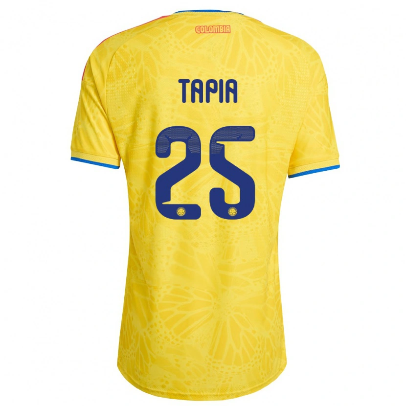 Danxen Hombre Camiseta Colombia Katherine Tapia #25 Amarillo Azul Rojo 1ª Equipación 26-28 La Camisa