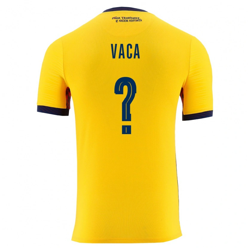 Danxen Hombre Camiseta Ecuador Mijaíl Vaca #0 Amarillo Marino 1ª Equipación 26-28 La Camisa