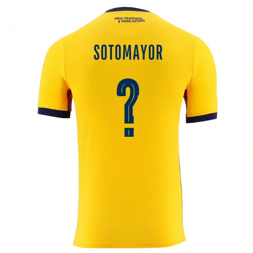 Danxen Hombre Camiseta Ecuador Nicolás Sotomayor #0 Amarillo Marino 1ª Equipación 26-28 La Camisa