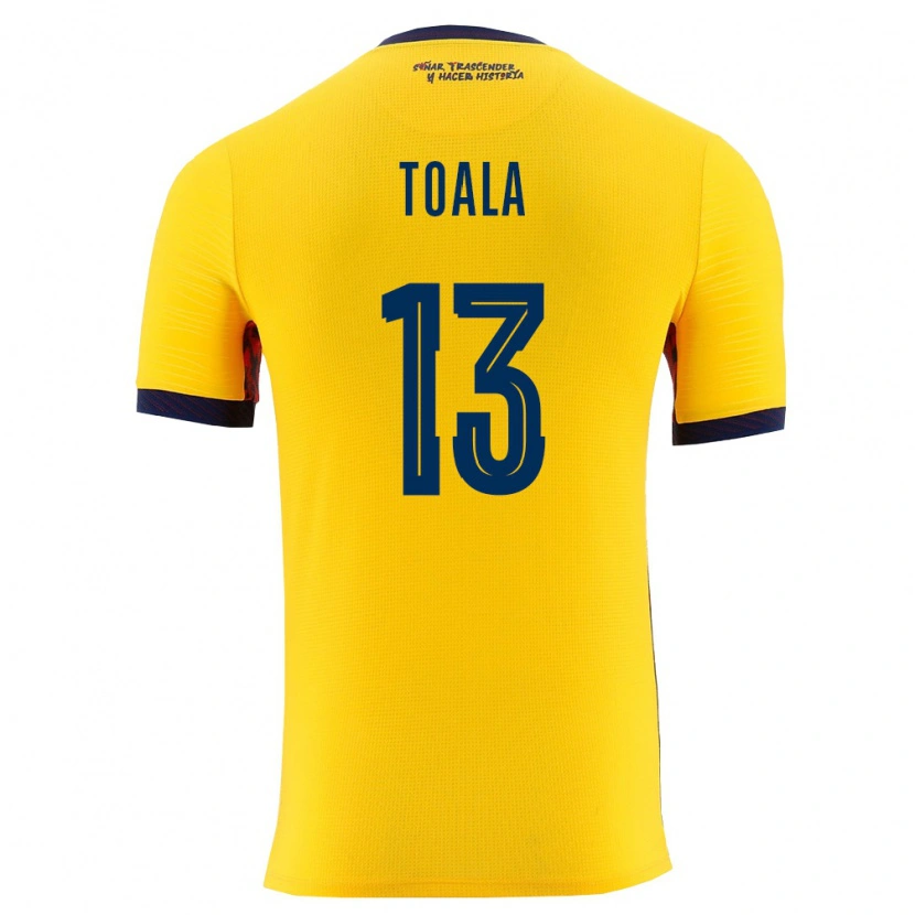 Danxen Hombre Camiseta Ecuador Ezequiel Toala #13 Amarillo Marino 1ª Equipación 26-28 La Camisa