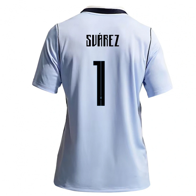 Danxen Hombre Camiseta Uruguay Ignacio Suárez #1 Azul Cielo Blanco 1ª Equipación 26-28 La Camisa