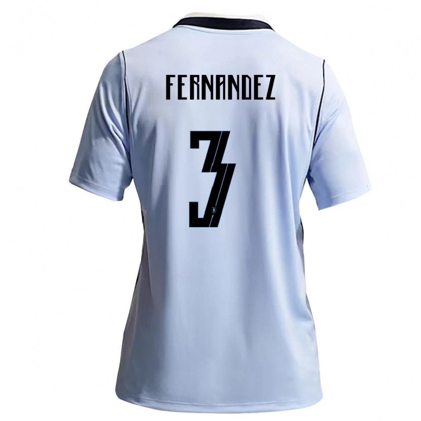 Danxen Hombre Camiseta Uruguay Ignacio Fernandez #3 Azul Cielo Blanco 1ª Equipación 26-28 La Camisa