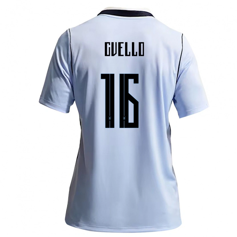 Danxen Hombre Camiseta Uruguay Erico Cuello #16 Azul Cielo Blanco 1ª Equipación 26-28 La Camisa