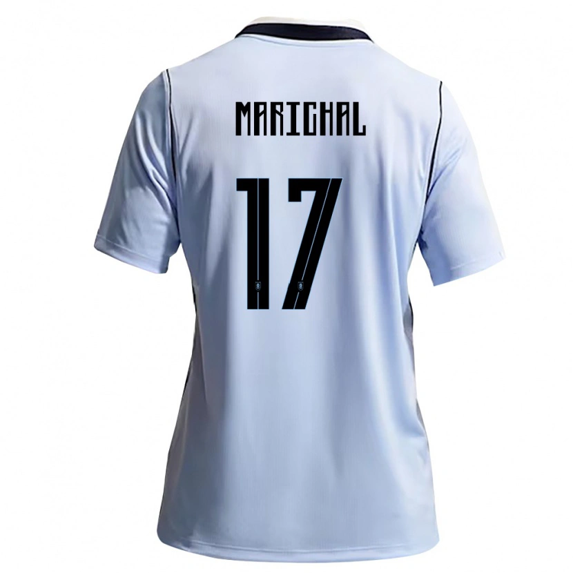 Danxen Hombre Camiseta Uruguay Mauro Marichal #17 Azul Cielo Blanco 1ª Equipación 26-28 La Camisa
