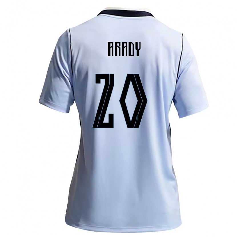 Danxen Hombre Camiseta Uruguay Bruno Arady #20 Azul Cielo Blanco 1ª Equipación 26-28 La Camisa