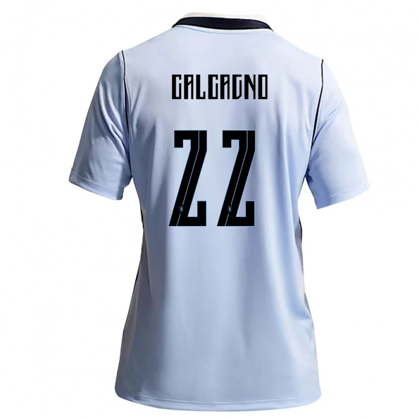 Danxen Hombre Camiseta Uruguay Bruno Calcagno #22 Azul Cielo Blanco 1ª Equipación 26-28 La Camisa