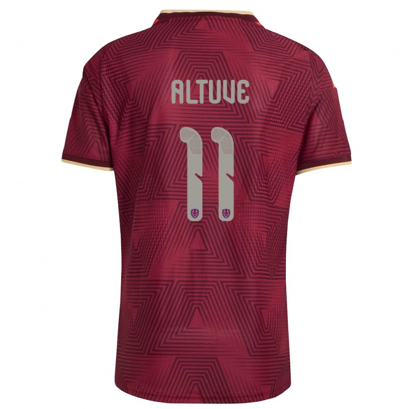 Danxen Hombre Camiseta Venezuela Oriana Altuve #11 Borgoña Oro Amarillo 1ª Equipación 26-28 La Camisa