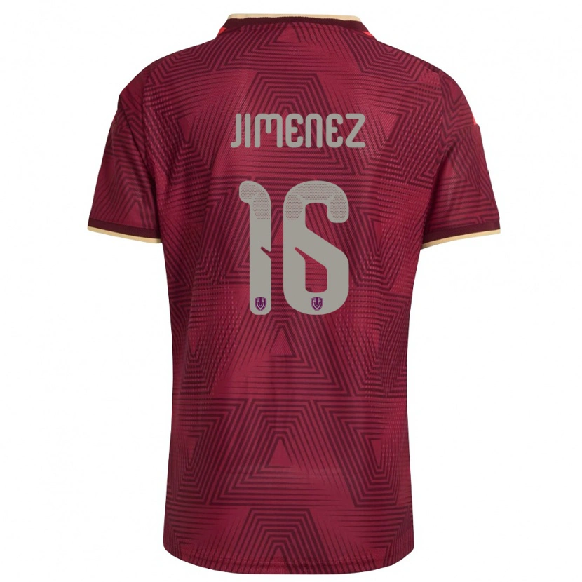 Danxen Hombre Camiseta Venezuela Néstor Jiménez #16 Borgoña Oro Amarillo 1ª Equipación 26-28 La Camisa