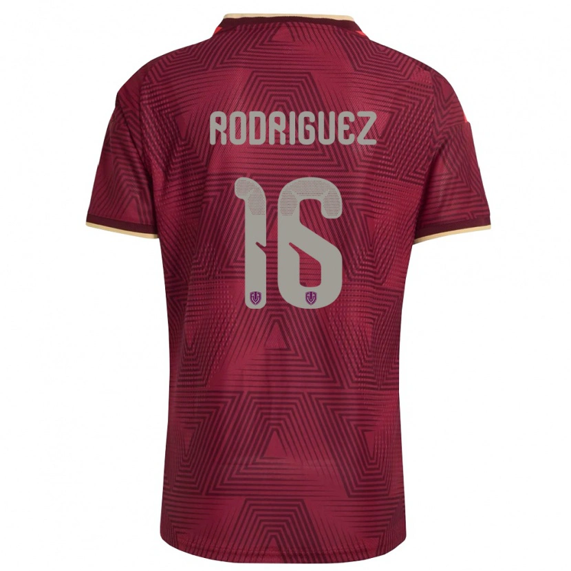Danxen Hombre Camiseta Venezuela Arianna Rodríguez #16 Borgoña Oro Amarillo 1ª Equipación 26-28 La Camisa