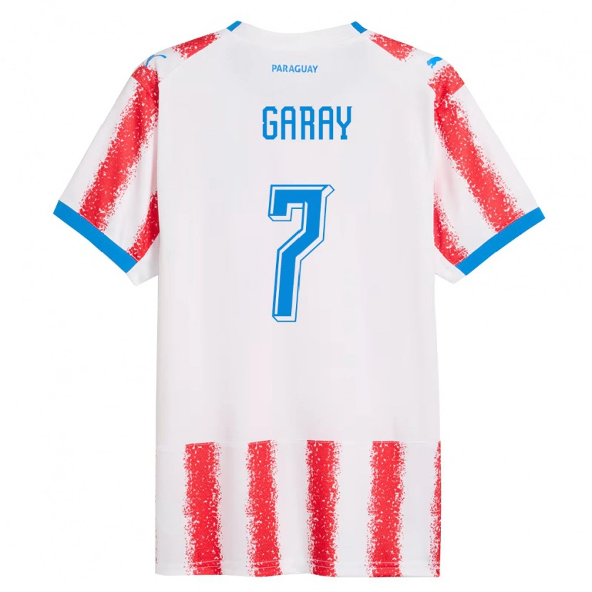 Danxen Hombre Camiseta Paraguay Griselda Garay #7 Blanco Rojo Azul 1ª Equipación 26-28 La Camisa