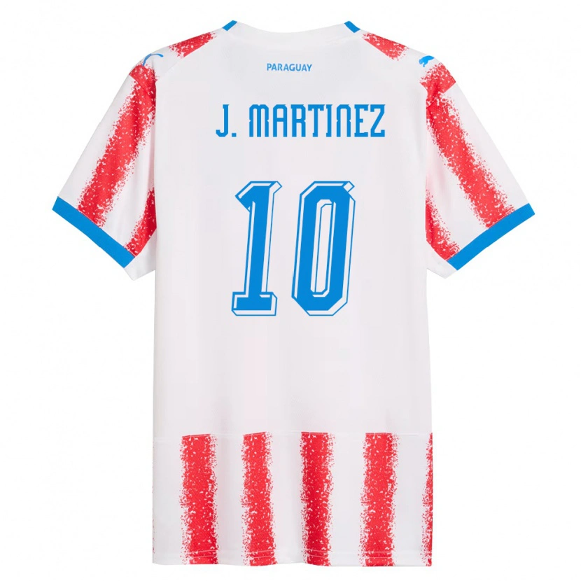 Danxen Hombre Camiseta Paraguay Jessica Martínez #10 Blanco Rojo Azul 1ª Equipación 26-28 La Camisa