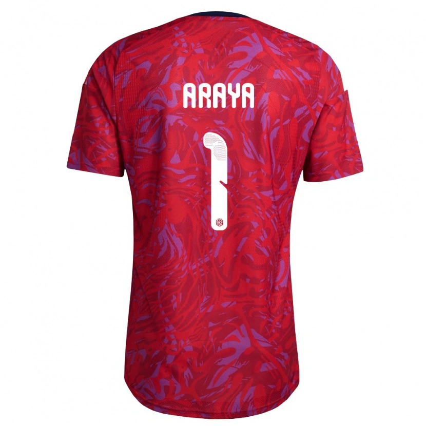 Danxen Hombre Camiseta Costa Rica Fabián Araya #1 Rojo Púrpura Marino 1ª Equipación 26-28 La Camisa