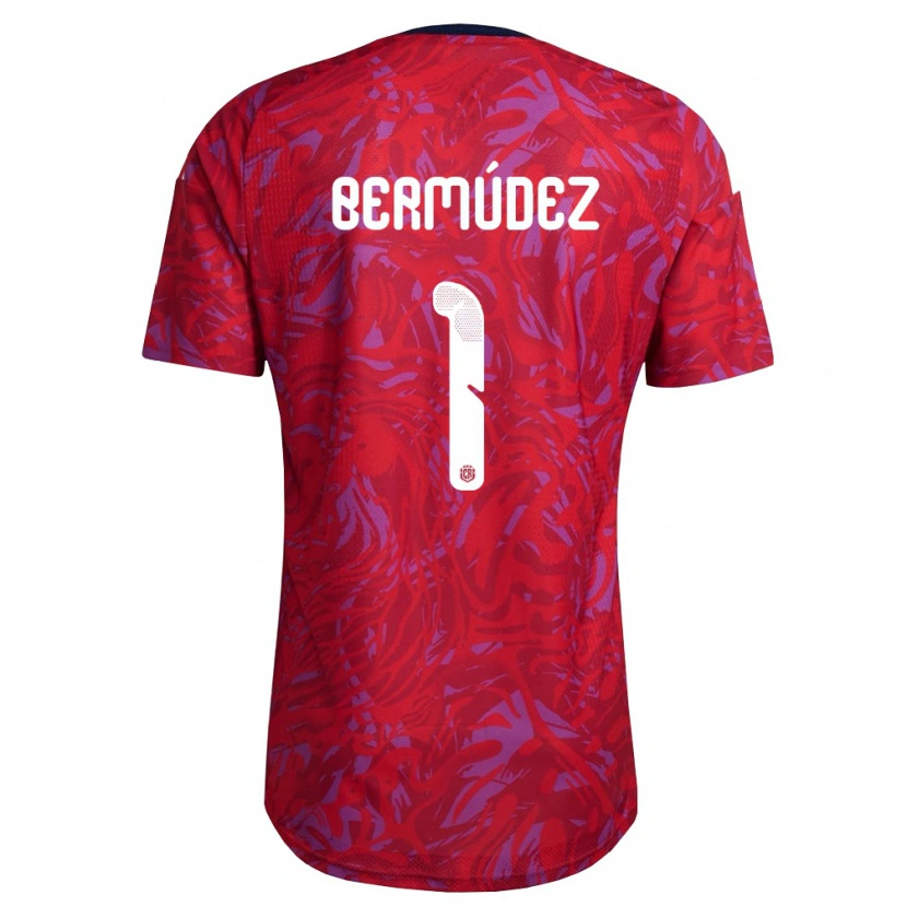 Danxen Hombre Camiseta Costa Rica Noelia Bermudez #1 Rojo Púrpura Marino 1ª Equipación 26-28 La Camisa