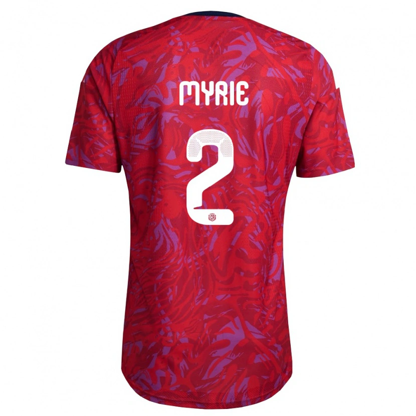 Danxen Hombre Camiseta Costa Rica Kenan Myrie #2 Rojo Púrpura Marino 1ª Equipación 26-28 La Camisa