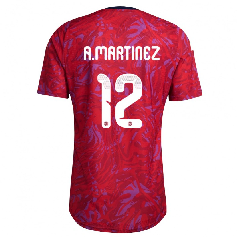 Danxen Hombre Camiseta Costa Rica Alonso Martínez #12 Rojo Púrpura Marino 1ª Equipación 26-28 La Camisa
