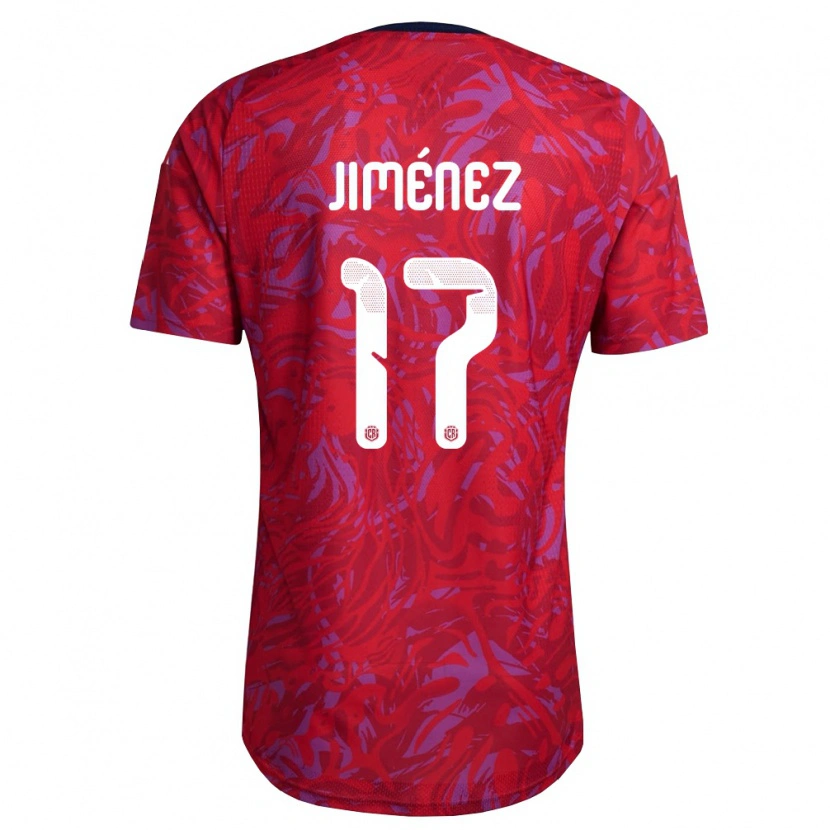 Danxen Hombre Camiseta Costa Rica Paul Jiménez #17 Rojo Púrpura Marino 1ª Equipación 26-28 La Camisa