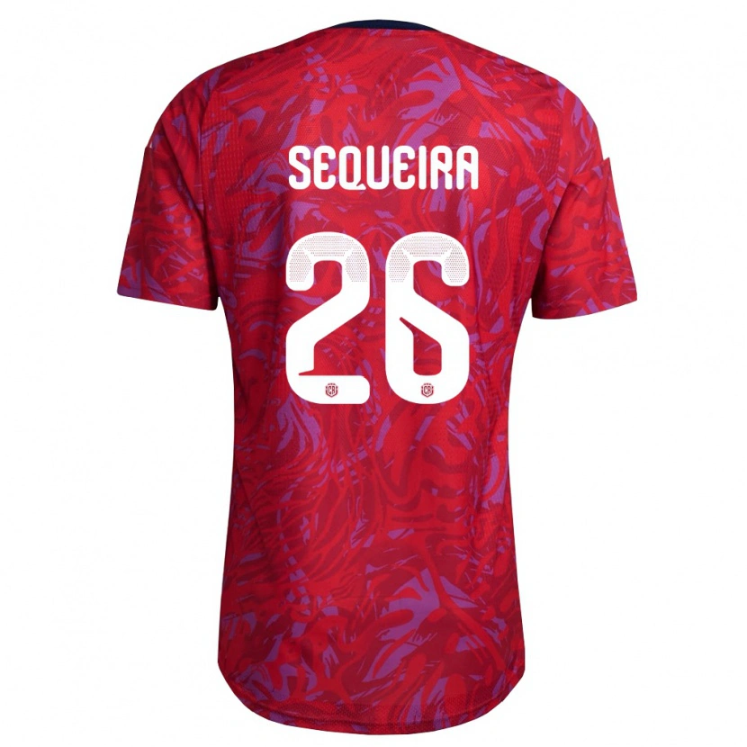 Danxen Hombre Camiseta Costa Rica Douglas Sequeira #26 Rojo Púrpura Marino 1ª Equipación 26-28 La Camisa