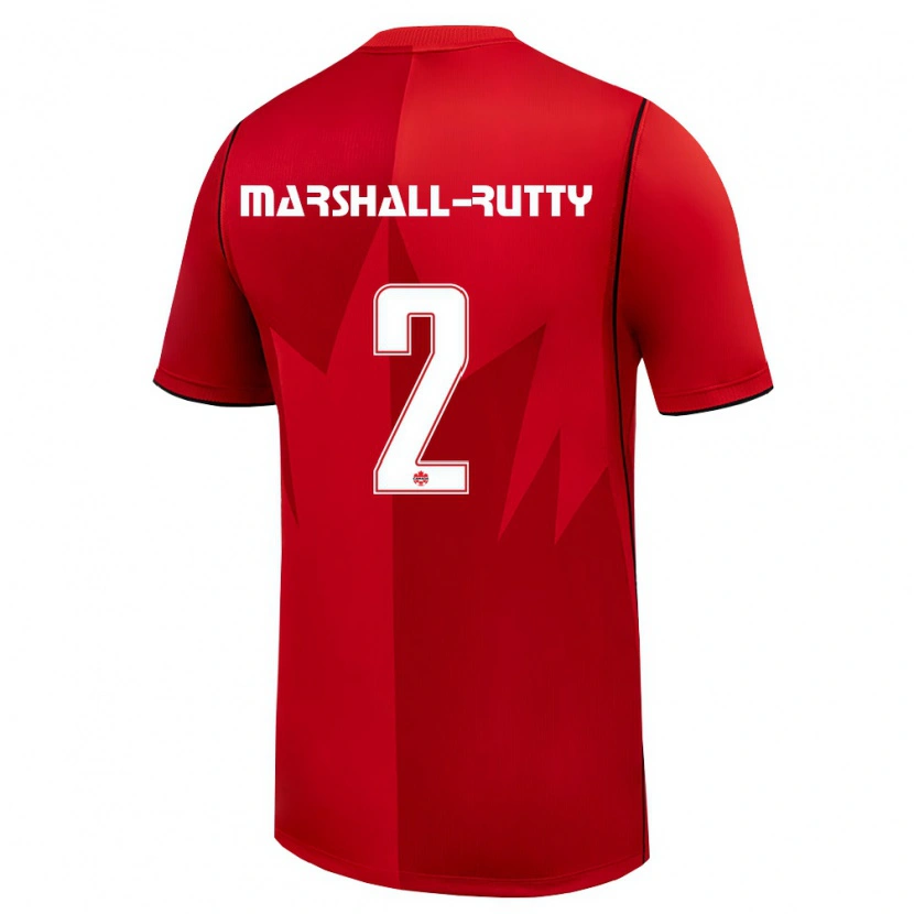 Danxen Hombre Camiseta Canadá Jahkeele Marshall-Rutty #2 Rojo Blanco 1ª Equipación 26-28 La Camisa