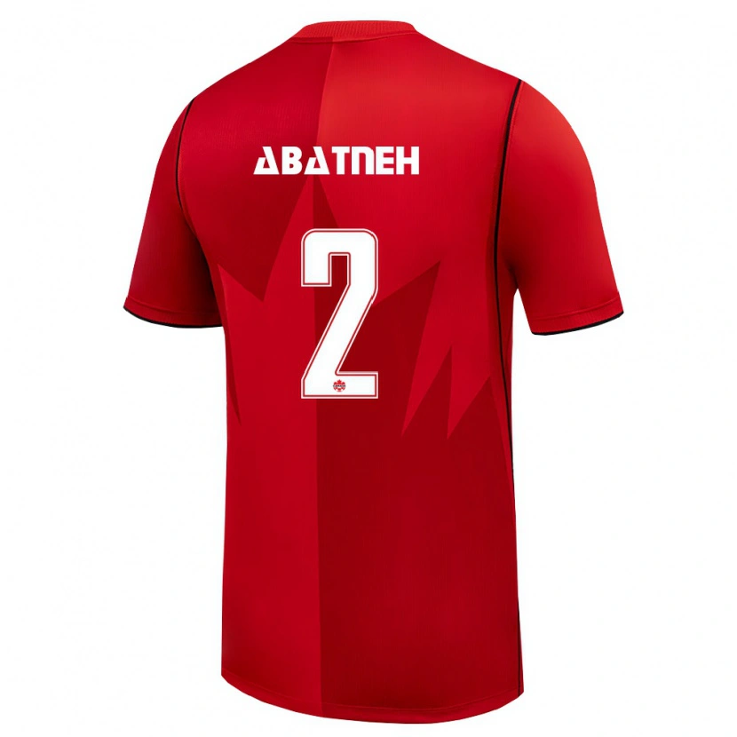 Danxen Hombre Camiseta Canadá Noah Abatneh #2 Rojo Blanco 1ª Equipación 26-28 La Camisa