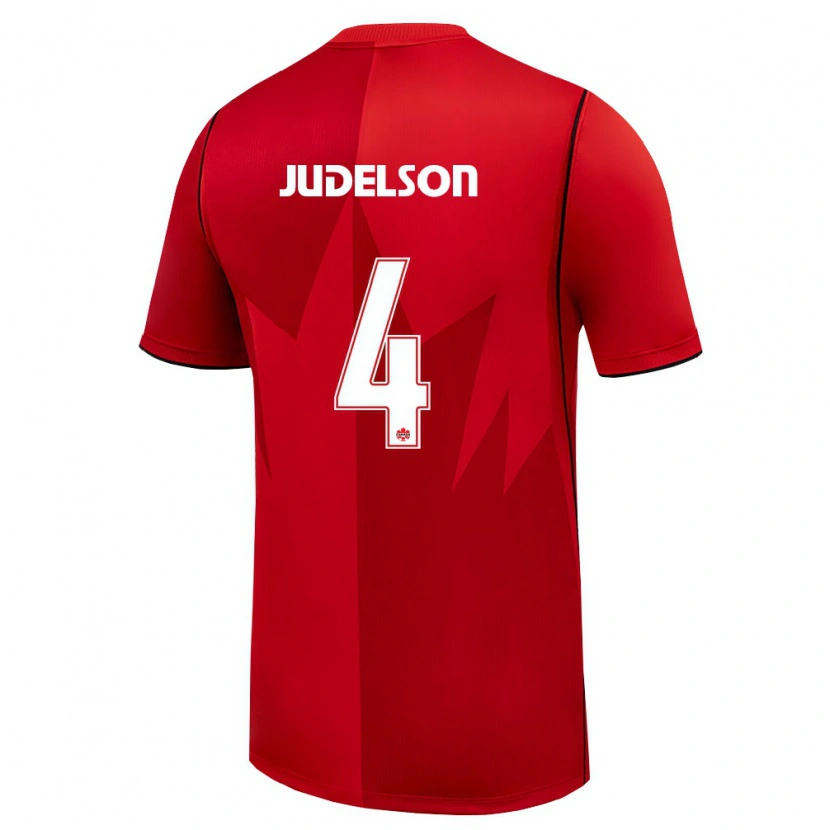 Danxen Hombre Camiseta Canadá Dylan Judelson #4 Rojo Blanco 1ª Equipación 26-28 La Camisa