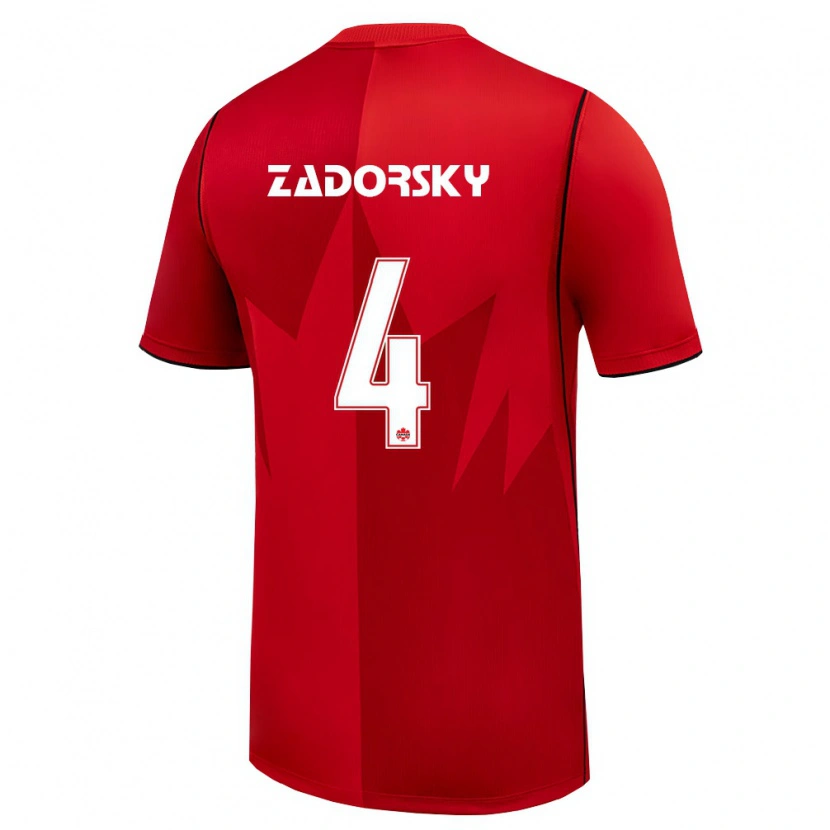 Danxen Hombre Camiseta Canadá Shelina Zadorsky #4 Rojo Blanco 1ª Equipación 26-28 La Camisa