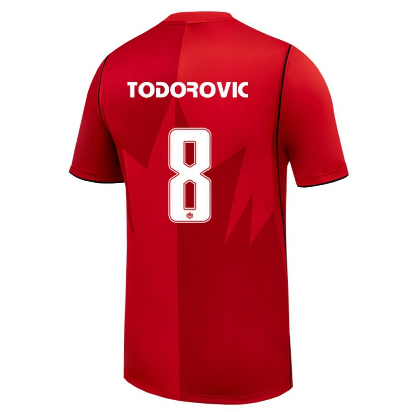 Danxen Hombre Camiseta Canadá Luka Todorovic #8 Rojo Blanco 1ª Equipación 26-28 La Camisa