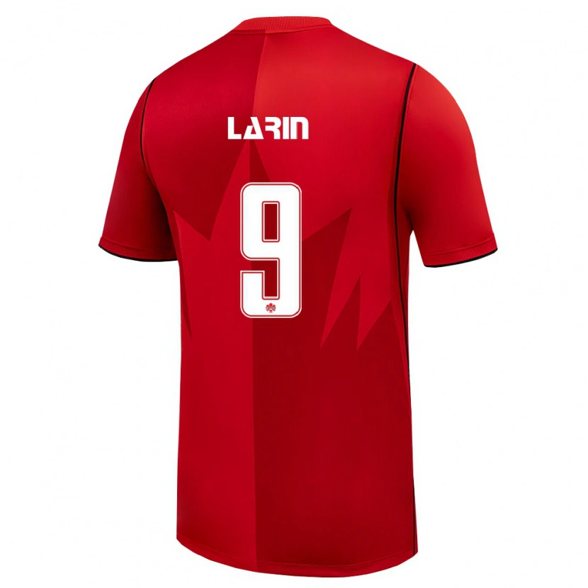 Danxen Hombre Camiseta Canadá Cyle Larin #9 Rojo Blanco 1ª Equipación 26-28 La Camisa