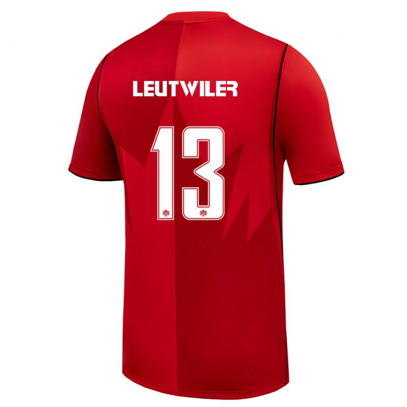 Danxen Hombre Camiseta Canadá Jayson Leutwiler #13 Rojo Blanco 1ª Equipación 26-28 La Camisa
