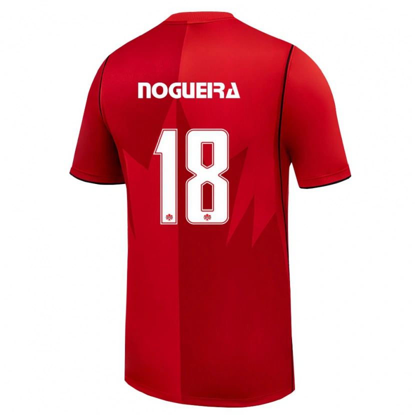 Danxen Hombre Camiseta Canadá Matthew Nogueira #18 Rojo Blanco 1ª Equipación 26-28 La Camisa