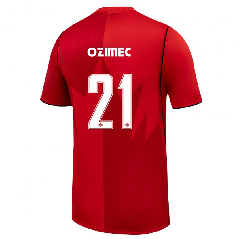 Danxen Hombre Camiseta Canadá Lucas Ozimec #21 Rojo Blanco 1ª Equipación 26-28 La Camisa