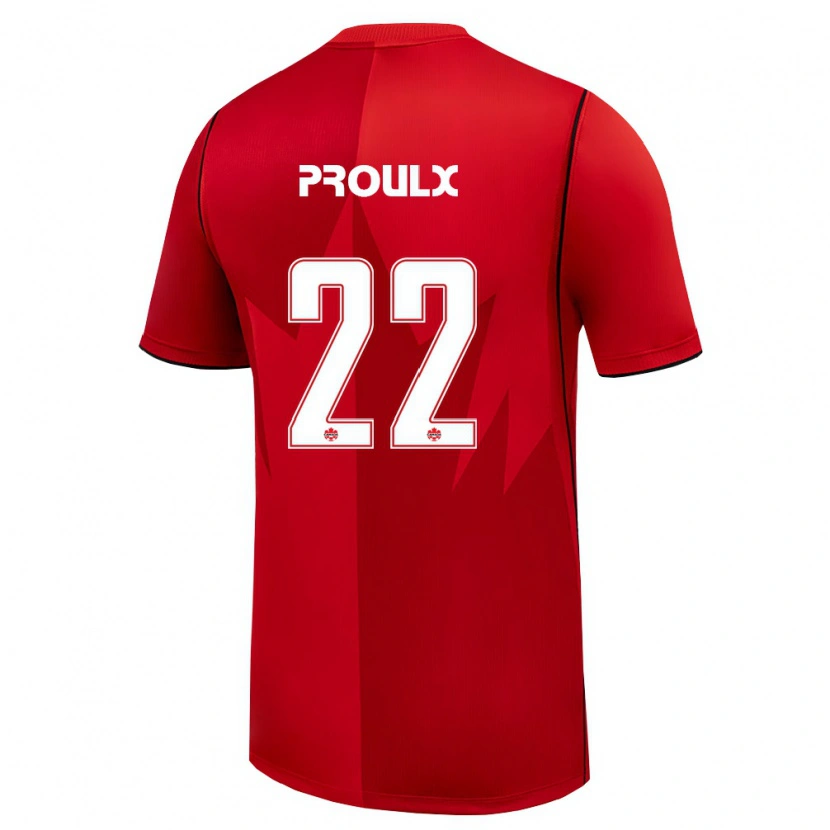 Danxen Hombre Camiseta Canadá Lysianne Proulx #22 Rojo Blanco 1ª Equipación 26-28 La Camisa
