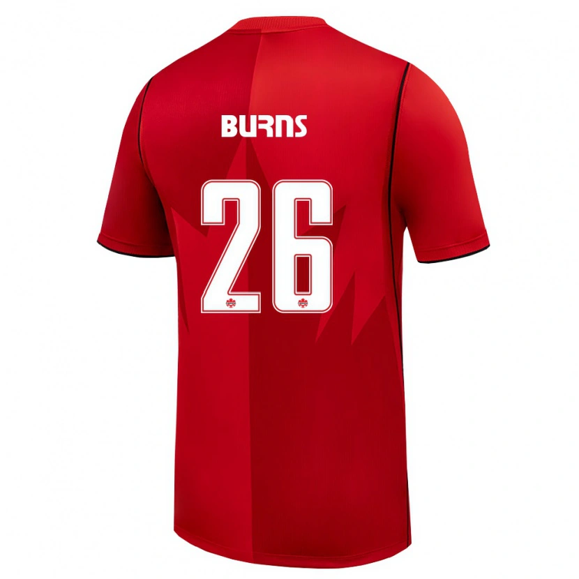 Danxen Hombre Camiseta Canadá Zoe Burns #26 Rojo Blanco 1ª Equipación 26-28 La Camisa