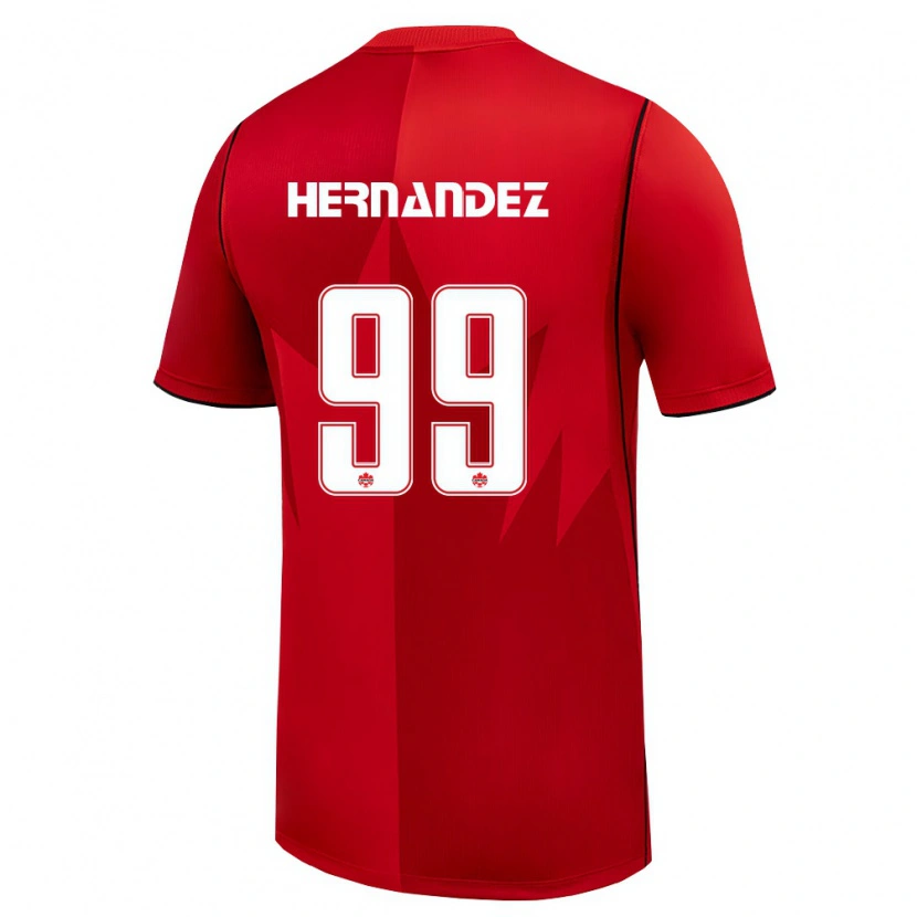 Danxen Hombre Camiseta Canadá Jeneva Hernandez Gray #99 Rojo Blanco 1ª Equipación 26-28 La Camisa