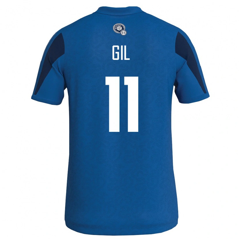Danxen Hombre Camiseta El Salvador Cristian Gil #11 Azul Marino 1ª Equipación 26-28 La Camisa