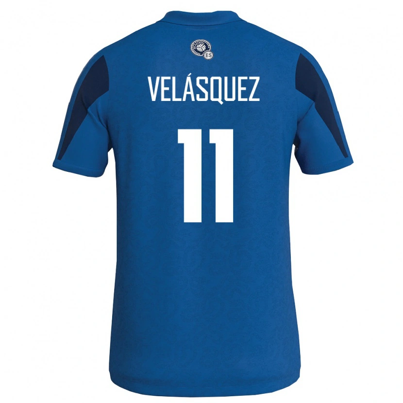 Danxen Hombre Camiseta El Salvador Jackeline Velásquez #11 Azul Marino 1ª Equipación 26-28 La Camisa